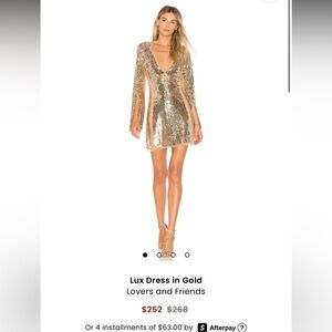 Lovers and Friends Lux Dress in Gold